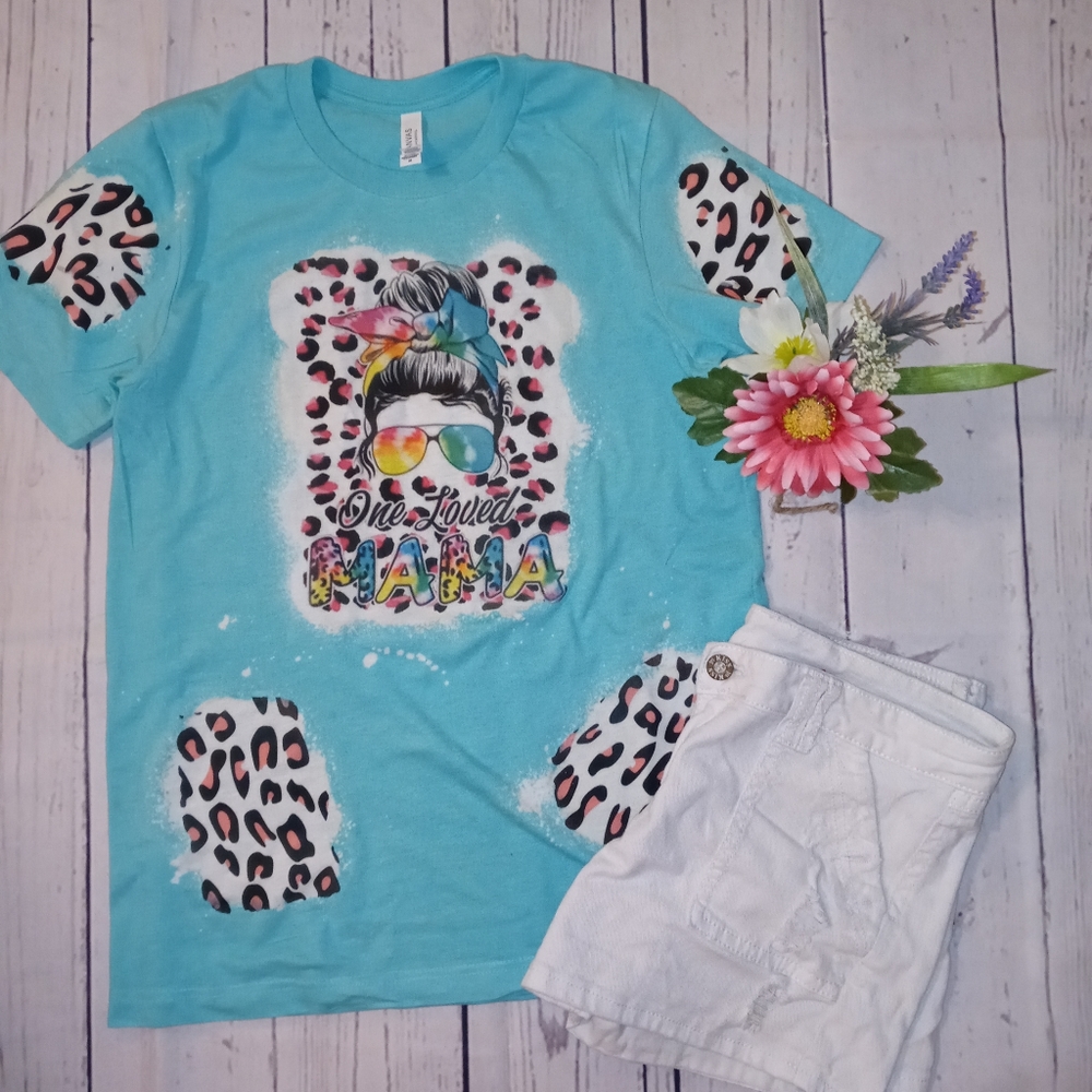 Cheetah print One Loved Mama shirt